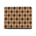 Brown Argyle Pattern Print Bifold Wallet