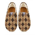 Brown Argyle Pattern Print Casual Shoes