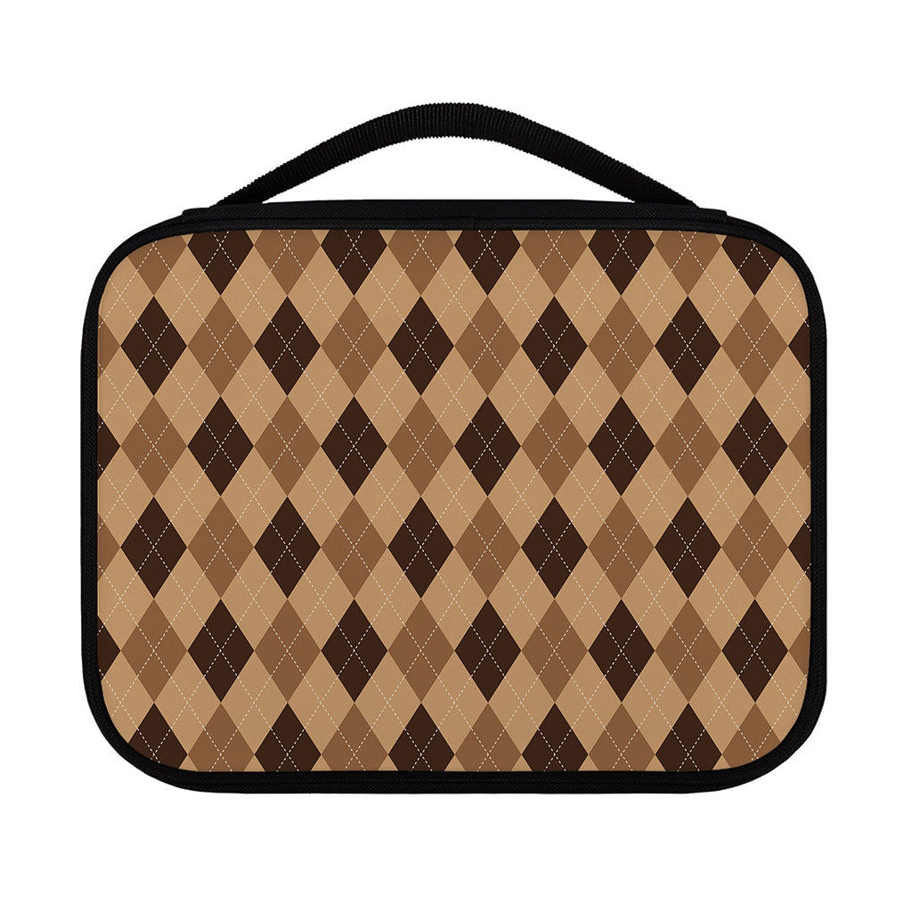 Brown Argyle Pattern Print Classic Bible Case