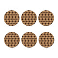 Brown Argyle Pattern Print Coaster Set