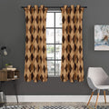 Brown Argyle Pattern Print Grommet Curtain Panels