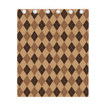 Brown Argyle Pattern Print Curtain