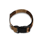 Brown Argyle Pattern Print Dog Collar