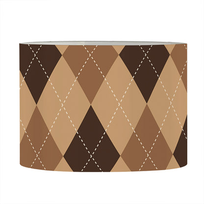 Brown Argyle Pattern Print Drum Lamp Shade