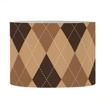 Brown Argyle Pattern Print Drum Lamp Shade