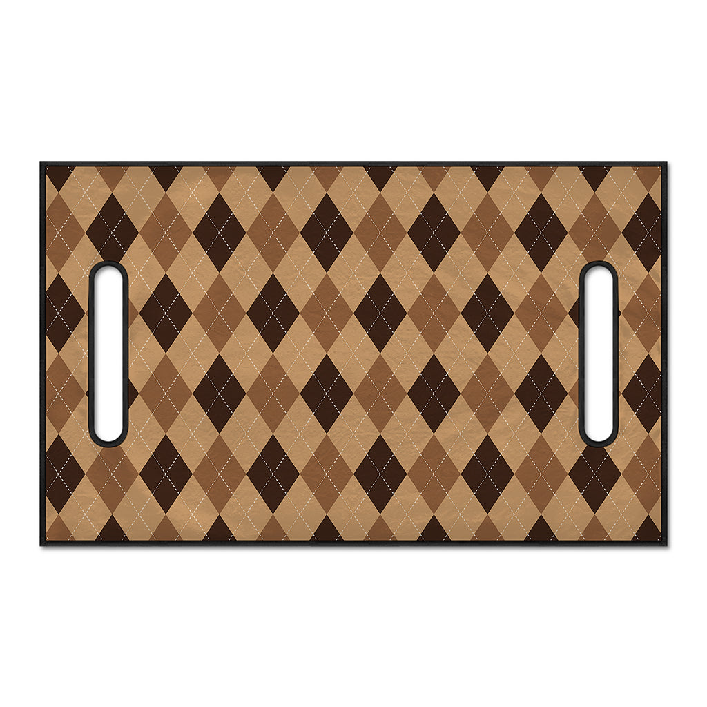Brown Argyle Pattern Print Golf Cart Seat Cover