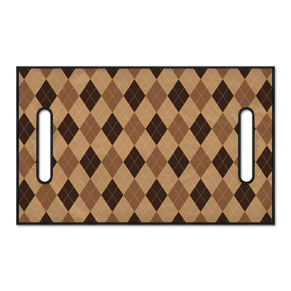 Brown Argyle Pattern Print Golf Cart Seat Cover