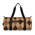 Brown Argyle Pattern Print Gym Bag