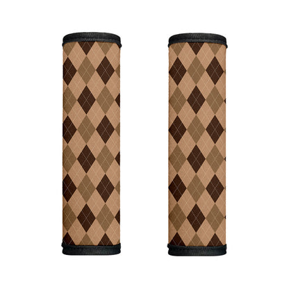 Brown Argyle Pattern Print Handle Covers