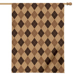 Brown Argyle Pattern Print House Flag