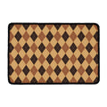 Brown Argyle Pattern Print Kitchen Mat