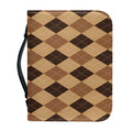 Brown Argyle Pattern Print Leather Bible Cover