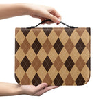Brown Argyle Pattern Print Leather Bible Cover