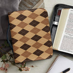 Brown Argyle Pattern Print Leather Bible Cover