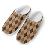 Brown Argyle Pattern Print Mesh Casual Shoes