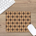 Brown Argyle Pattern Print Mouse Pad