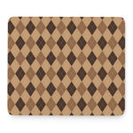 Brown Argyle Pattern Print Mouse Pad