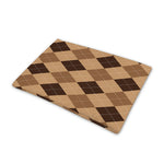 Brown Argyle Pattern Print Pet Cooling Mat Cover