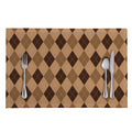 Brown Argyle Pattern Print Placemat