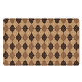 Brown Argyle Pattern Print Polyester Doormat