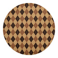 Brown Argyle Pattern Print Round Blanket