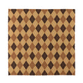 Brown Argyle Pattern Print Silk Bandana