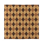 Brown Argyle Pattern Print Silk Bandana
