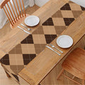 Brown Argyle Pattern Print Table Runner
