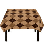 Brown Argyle Pattern Print Tablecloth