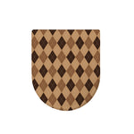 Brown Argyle Pattern Print Toilet Lid Cover
