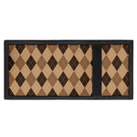 Brown Argyle Pattern Print Trifold Wallet