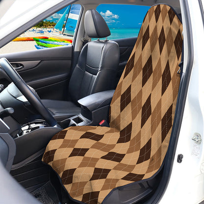 Brown Argyle Pattern Print Waterproof Car Seat Cover