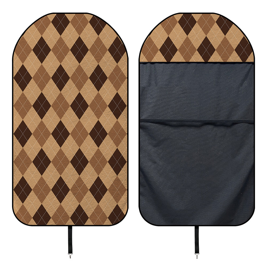 Brown Argyle Pattern Print Waterproof Car Seat Cover
