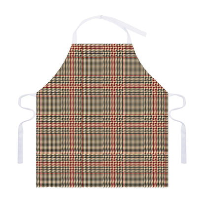 Brown Beige And Red Glen Plaid Print Adjustable Apron