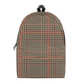Brown Beige And Red Glen Plaid Print School Backpack