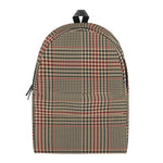 Brown Beige And Red Glen Plaid Print Backpack