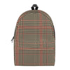 Brown Beige And Red Glen Plaid Print Backpack