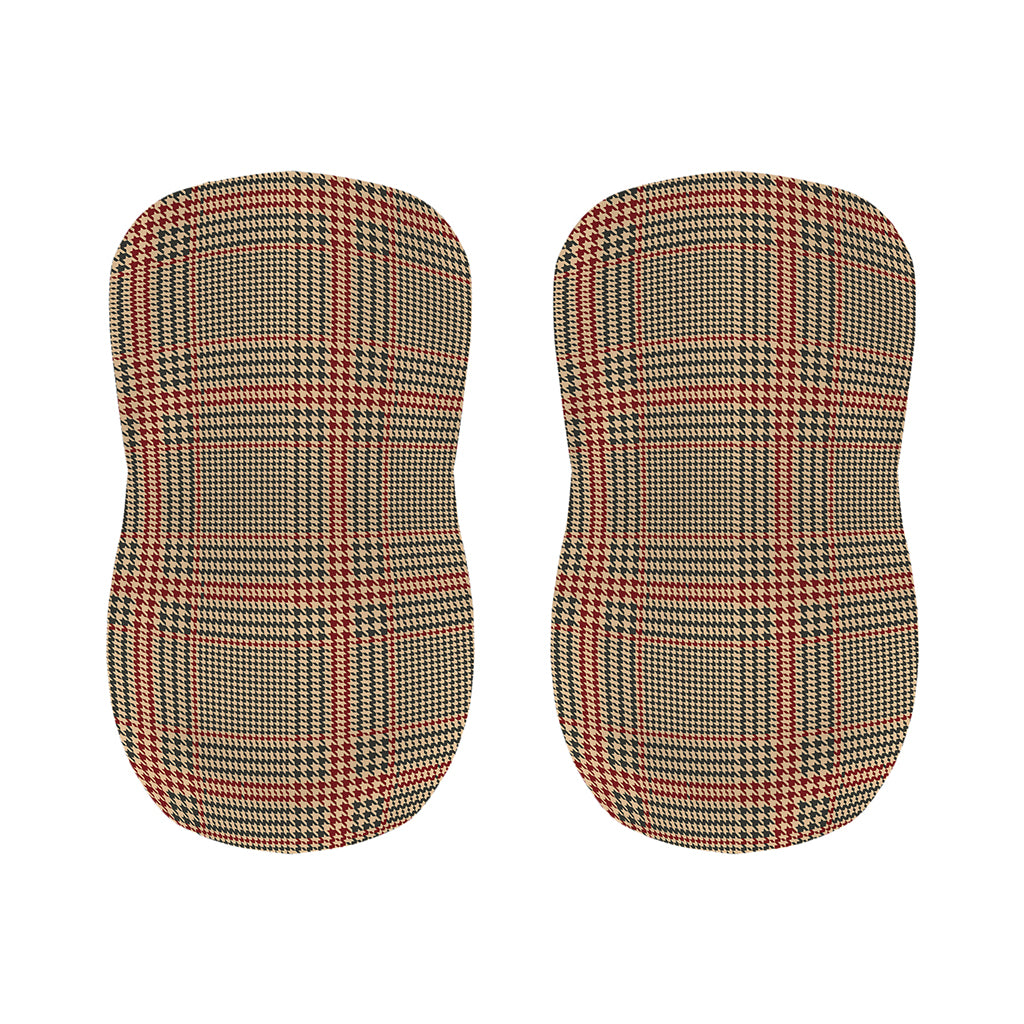 Brown Beige And Red Glen Plaid Print Bar Stool Covers