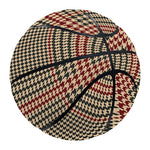 Brown Beige And Red Glen Plaid Print Basketball