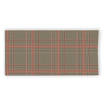 Brown Beige And Red Glen Plaid Print Beach Towel