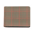 Brown Beige And Red Glen Plaid Print Bifold Wallet