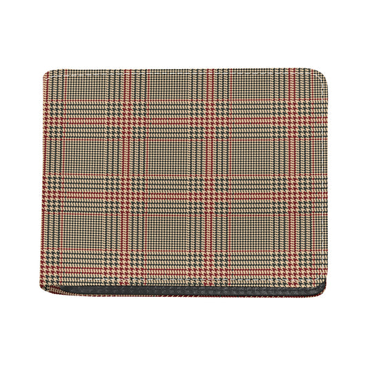 Brown Beige And Red Glen Plaid Print Bifold Wallet