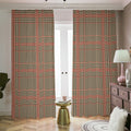 Brown Beige And Red Glen Plaid Print Dimout Pencil Pleat Curtains