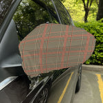 Brown Beige And Red Glen Plaid Print Car Side Mirror Covers