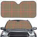 Brown Beige And Red Glen Plaid Print Car Windshield Sun Shade