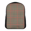 Brown Beige And Red Glen Plaid Print Casual Backpack
