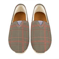 Brown Beige And Red Glen Plaid Print Casual Shoes