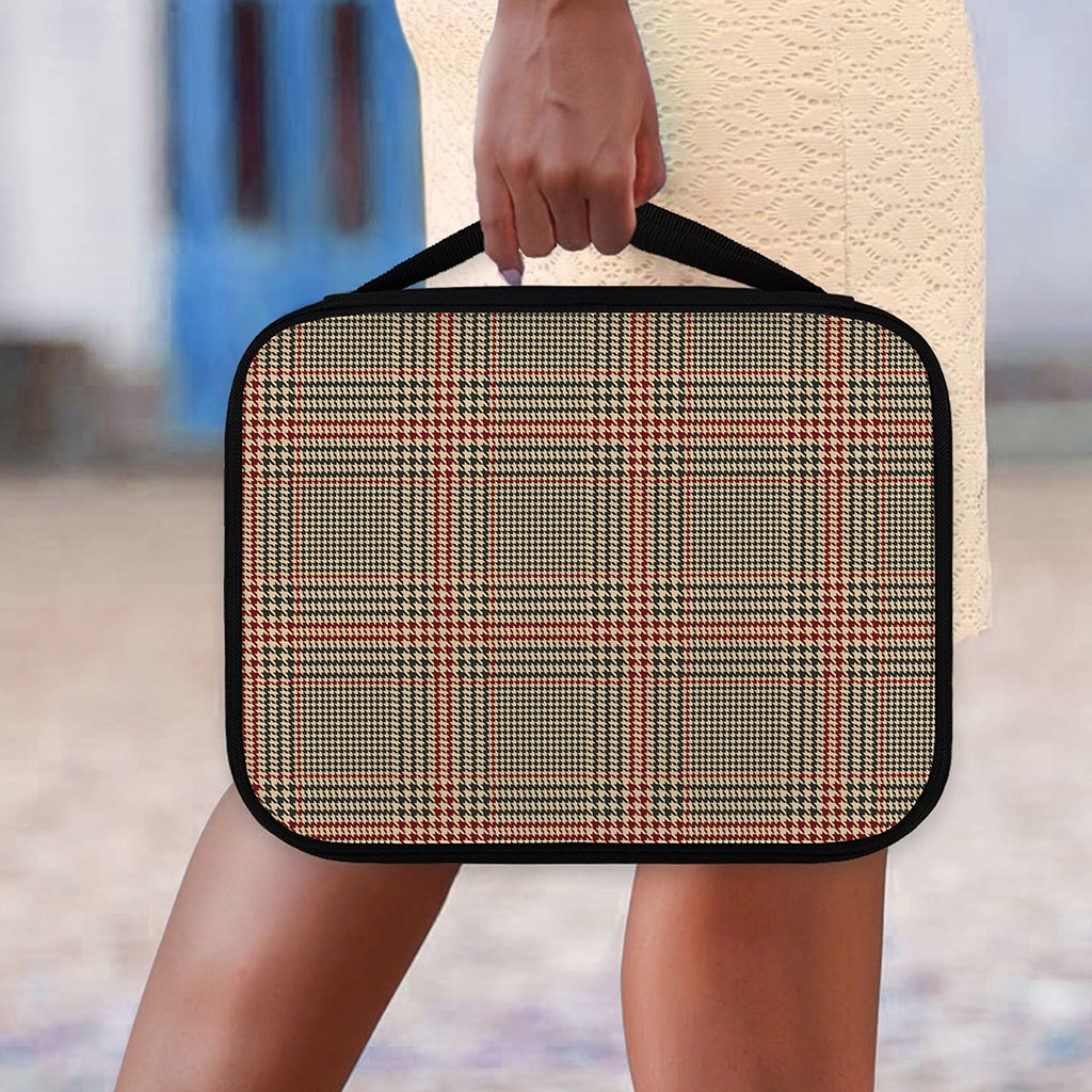 Brown Beige And Red Glen Plaid Print Classic Bible Case
