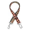 Brown Beige And Red Glen Plaid Print Dog Seat Belt