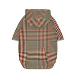 Brown Beige And Red Glen Plaid Print Dog Zip Up Hoodie